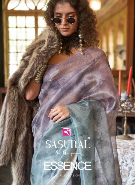 Essance By Sasural Digital Printed Banarasi Weave Organza Wholesale Saree In India